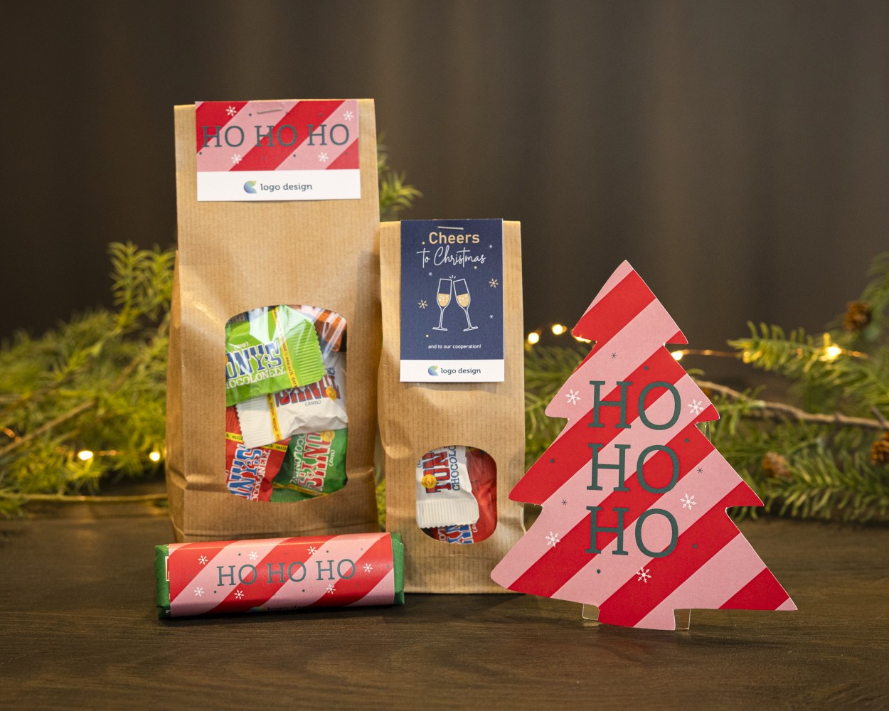 Julegavepakker med tryk