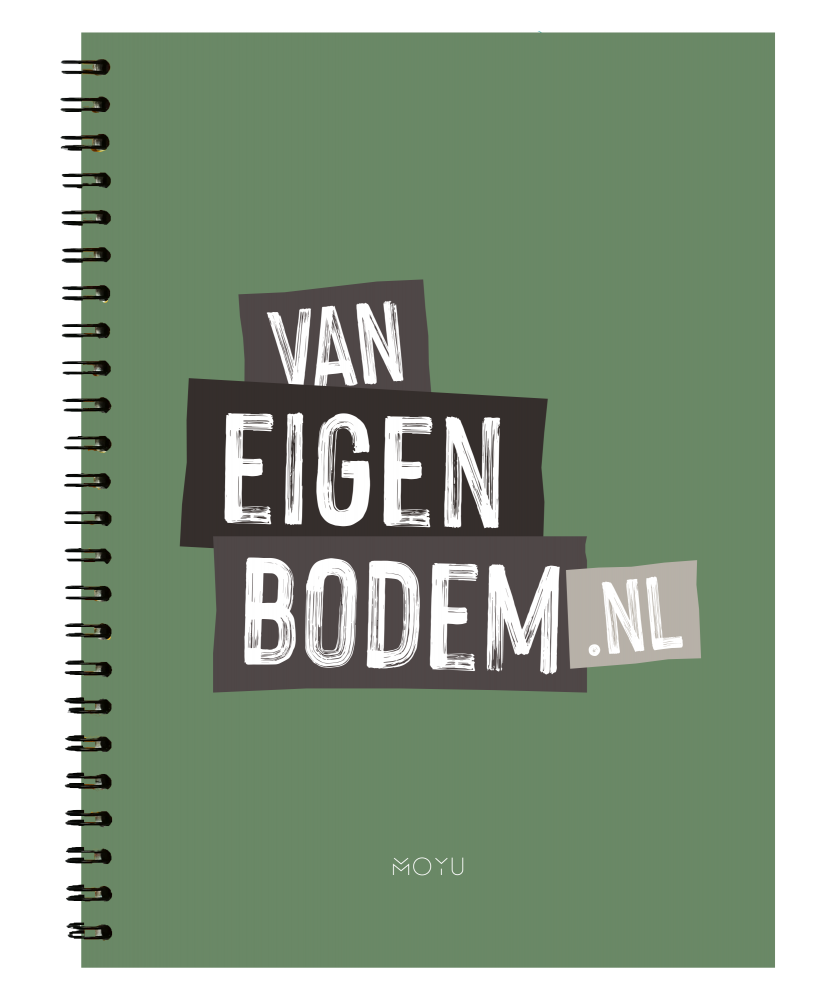 Bedrukt MOYU A5 notitieboekje met eigen ontwerp