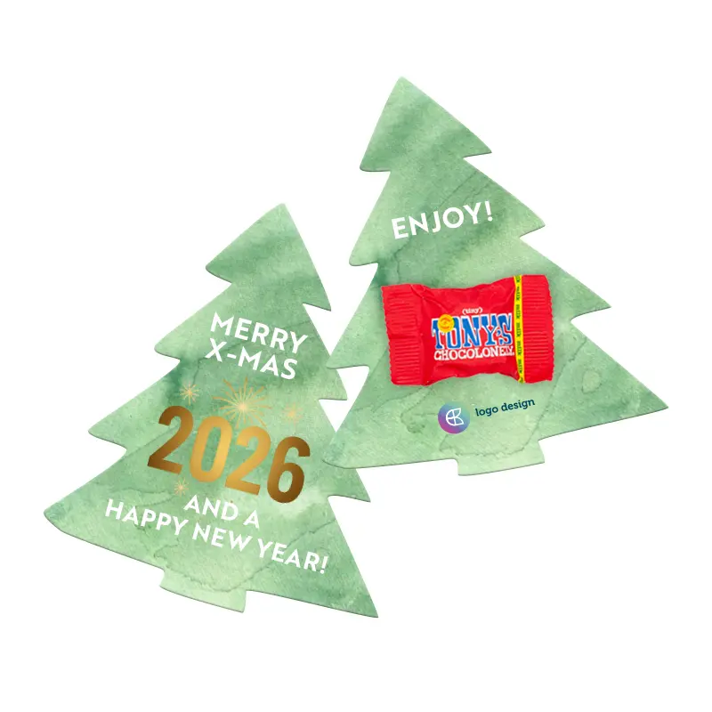 Tony’s Chocolonely melk-glühwein kerstreep in feestelijke verpakking