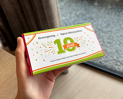10 års samarbejde mellem Greengiving og Tony's Chocolonely