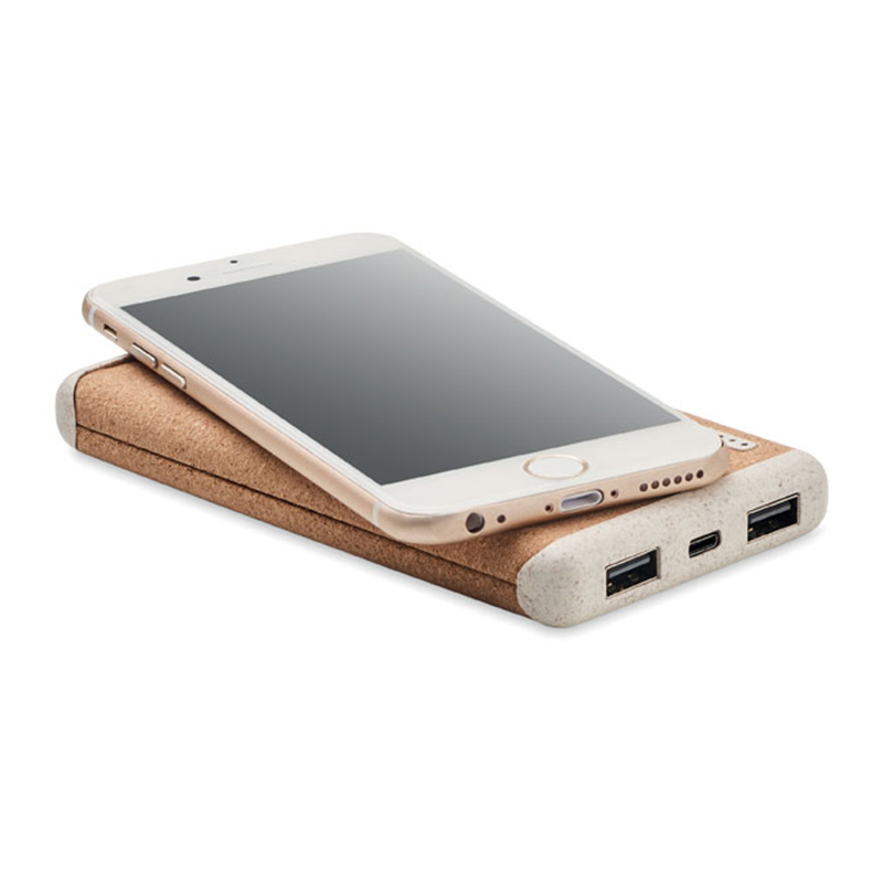Powerbank af kork og hvedestrå - Billede 2