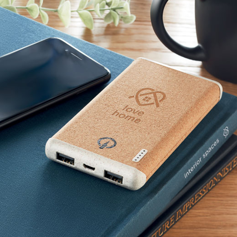 Powerbank af kork og hvedestrå - Billede 3
