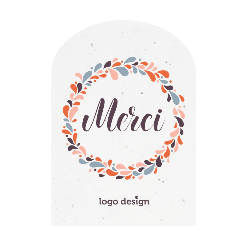 Frøpapirkort A5 halvrund | 200 g/m²