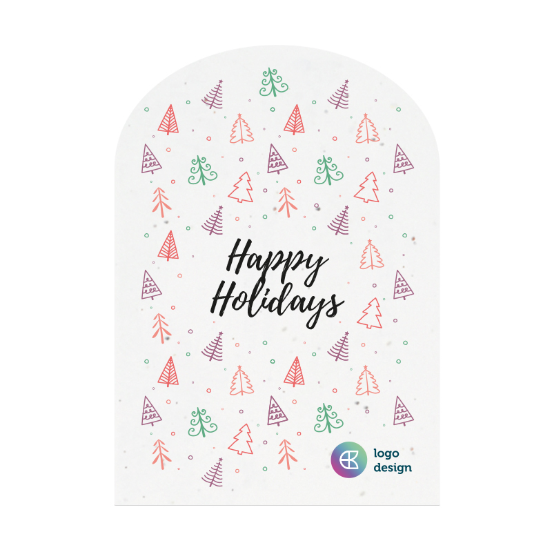 Frøpapirkort A5 halvrund | jul