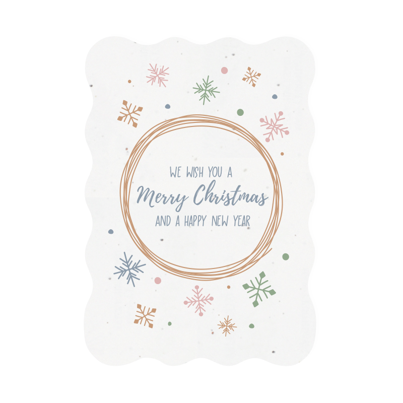 Frøpapirkort A5 med bølgekant | jul