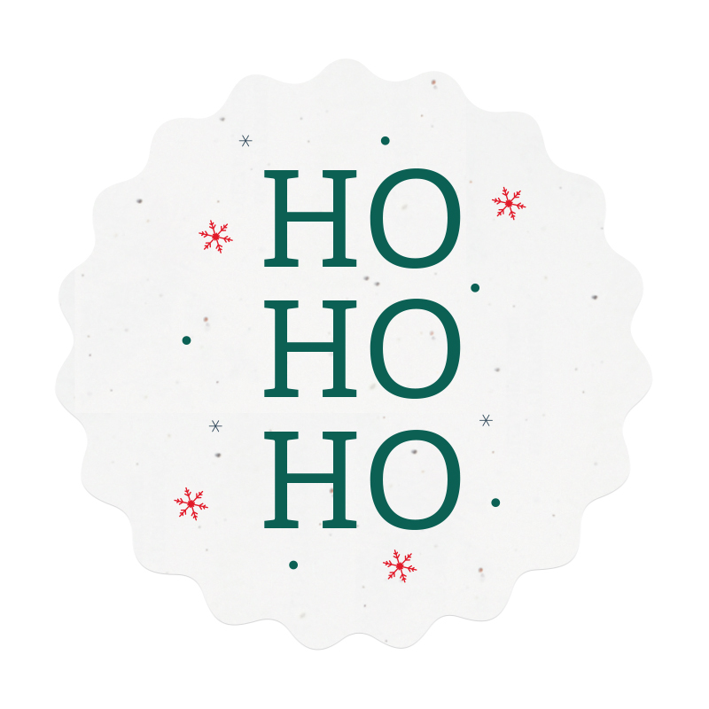 Rundt frøpapirkort A5 med bølgekant | jul