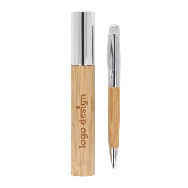 Bambus-pen i etui