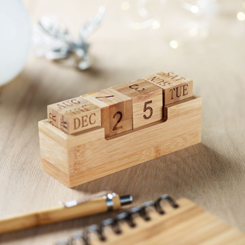 Skrivebordskalender i bambus - Billede 3