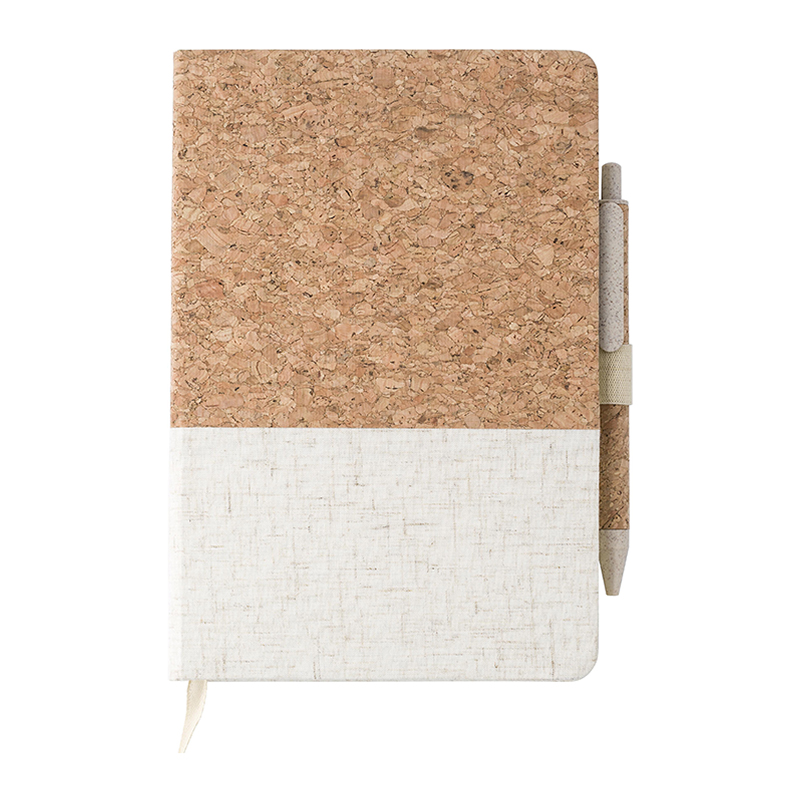 Kork notesbog med pen - Billede 4
