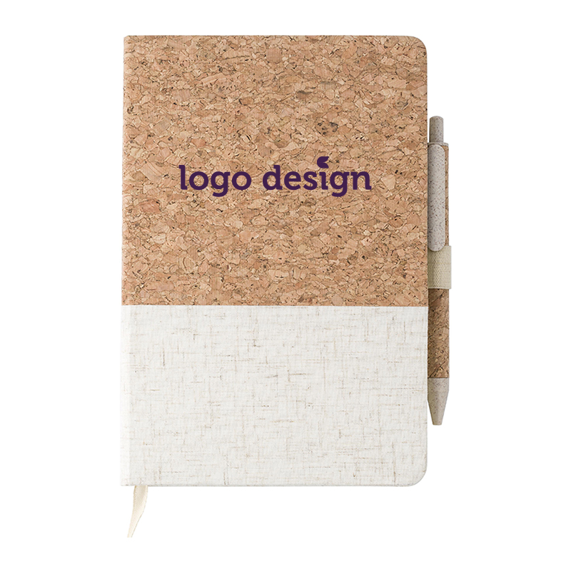 Kork notesbog med pen