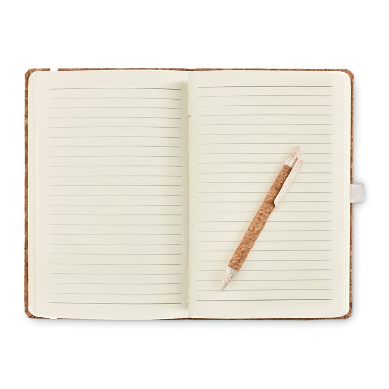 Notesbog i kork med pen - Billede 2