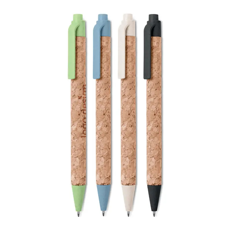 Kuglepen i kork og hvedestrå | gravering