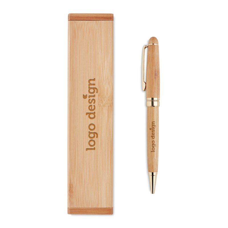 Bambus kuglepen i gaveæske