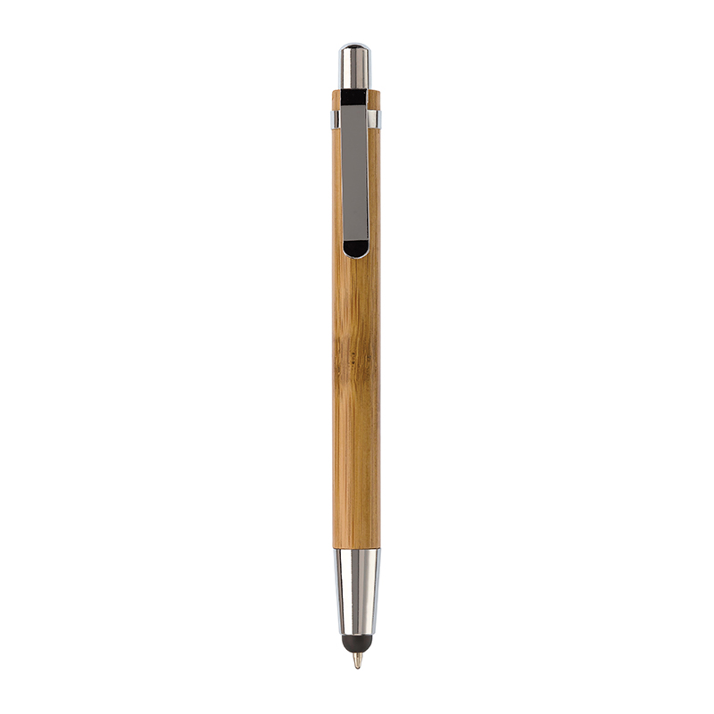 Bambus kuglepen med stylus - Billede 3