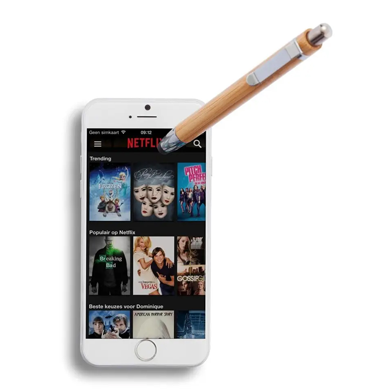 Bambus kuglepen med stylus - Billede 4