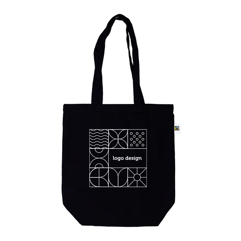 Fairtrade shopper canvas sort - Billede 3