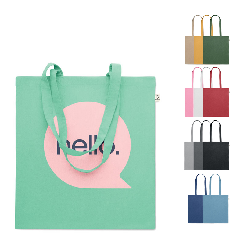 Farvet tas af genbrugt bomuld