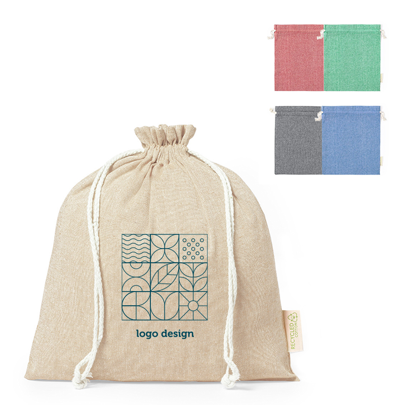 Genanvendt rygsaek med snorelukning