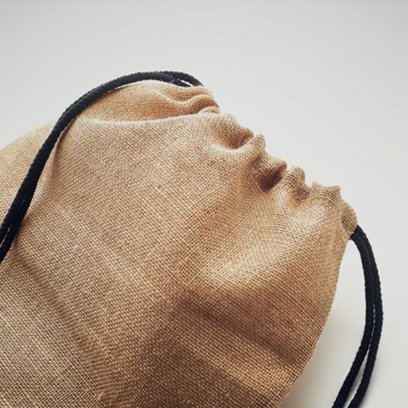 Jute rygsæk med snøre - Billede 3