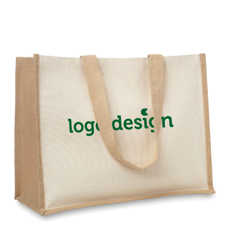 Shopper i canvas og jute
