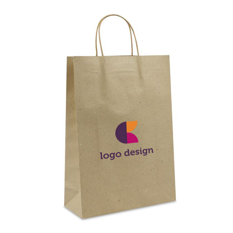 Graspapir taske stor