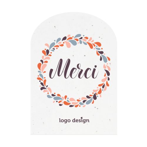 Frøpapirkort A5 halvrund | 200 g/m² - Billede 1