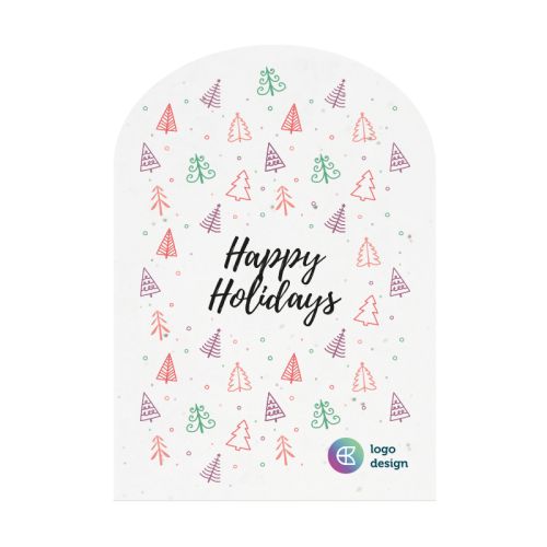 Frøpapirkort A5 halvrund | jul - Billede 1