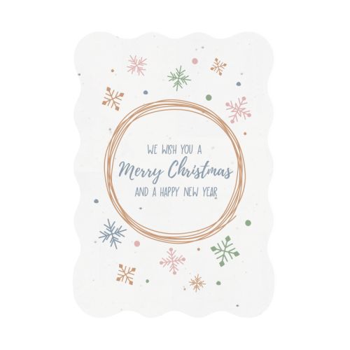 Frøpapirkort A5 med bølgekant | jul - Billede 1