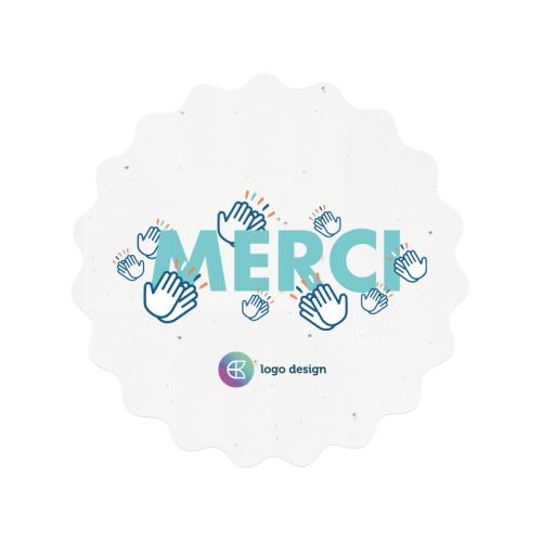 Rundt frøpapirkort A6 med bølgekant | 200 gr./m2 - Billede 1