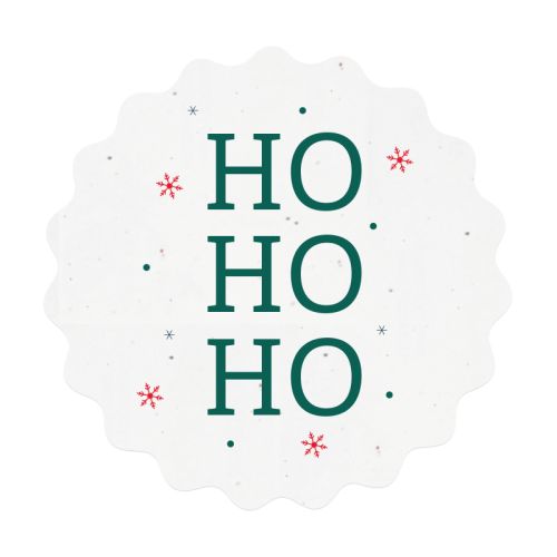 Rundt frøpapirkort A5 med bølgekant | jul - Billede 1