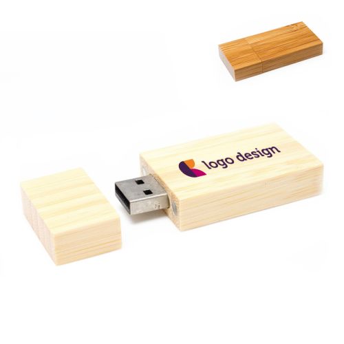 USB-stick af bambus 4 GB - Billede 1