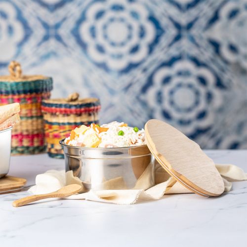 Rund madkasse i rustfrit stål - Billede 5