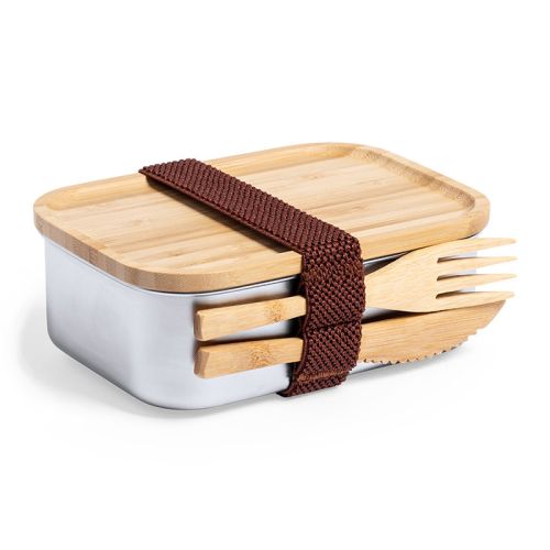 Madkasse i bambus og rustfrit stål - Billede 2