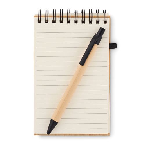 A6-notesbog i bambus med pen - Billede 4