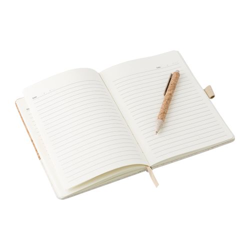 Kork notesbog med pen - Billede 3
