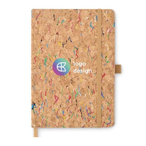 Notesbog i farvet kork - Billede 1
