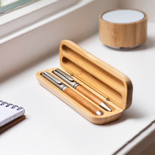 Bambus kuglepen og rollerball pen - Billede 5