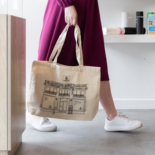 Stor canvas shopper | ecru - Billede 5