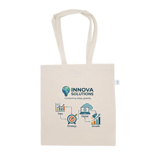 Mulepose i genanvendt bomuld full colour-tryk - Billede 1