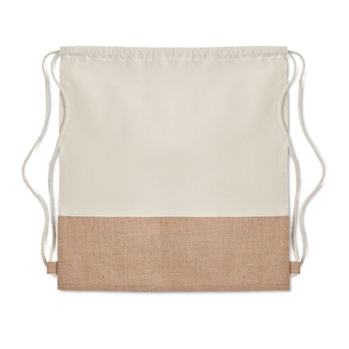 Bomuldsrygsæk med jute - Billede 3